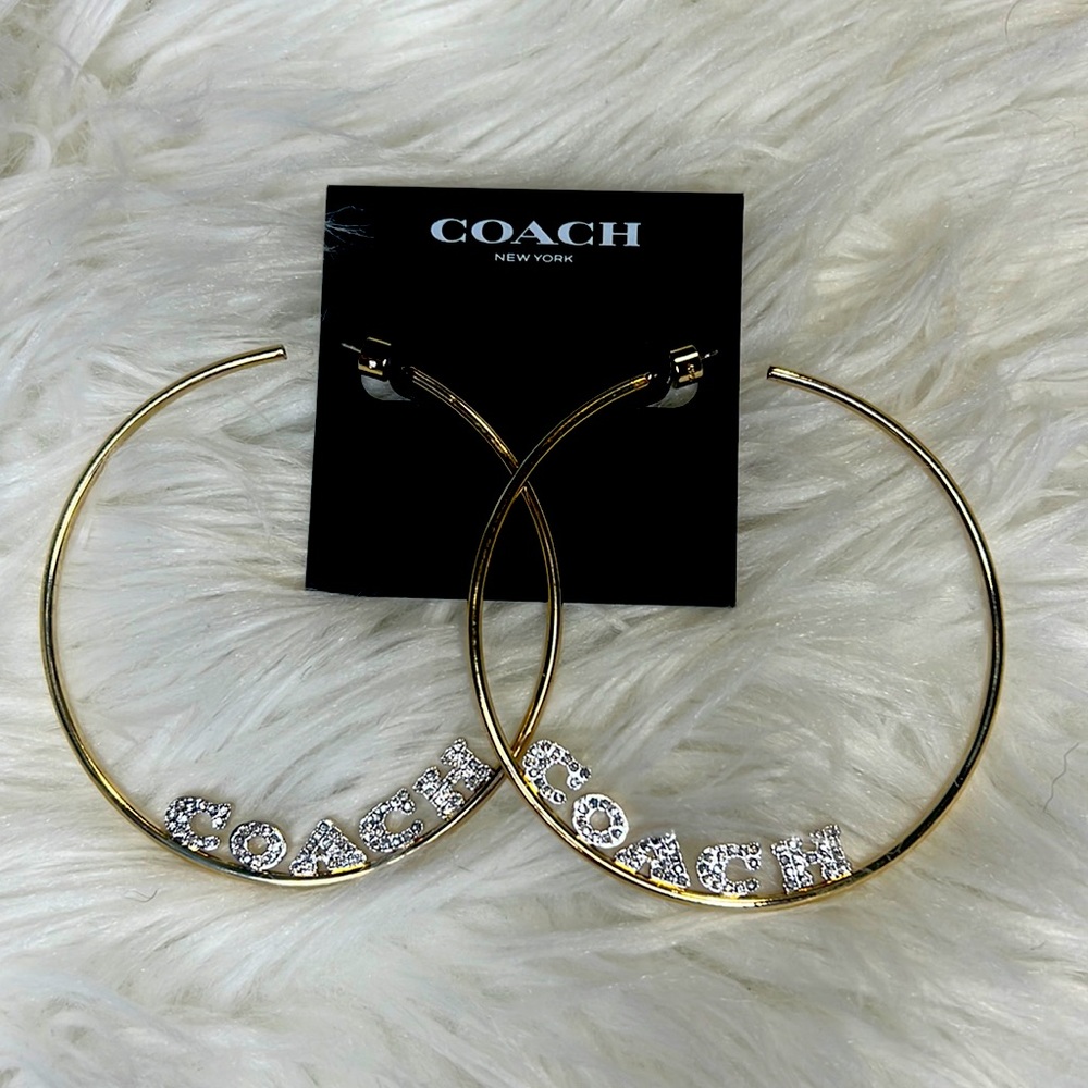 Coach gold big hoops